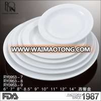 Hot sale hotel&restaurant dishwasher safe white round crockery, porcelain dinner plates, wholesale dinner plates